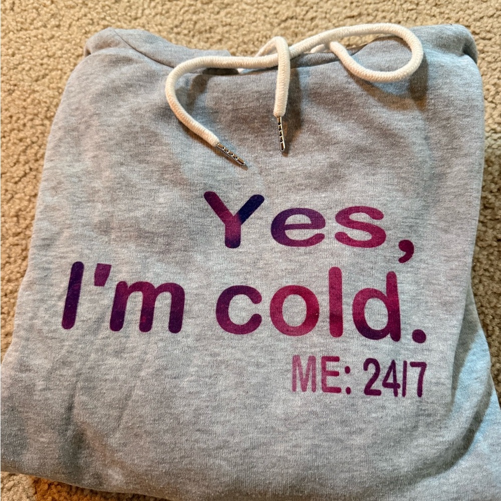 Gray Hoodie with cute text - Picture 2 of 3